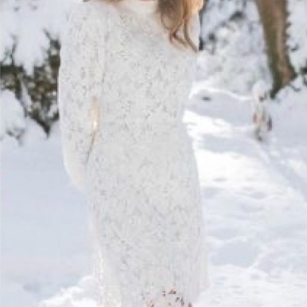 Ivy City Co. White Lace Mini Dress - Celia